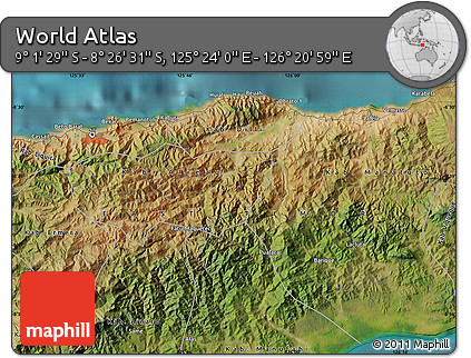 Satellite Map of the Area around 8° 44' 0" S, 125° 52' 30" E