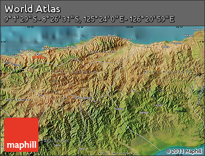 Satellite Map of the Area around 8° 44' 0" S, 125° 52' 30" E