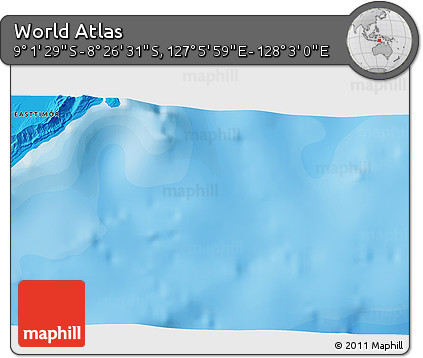 Political 3D Map of the Area around 8° 44' 0" S, 127° 34' 30" E