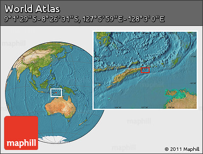 Satellite Location Map of the Area around 8° 44' 0" S, 127° 34' 30" E