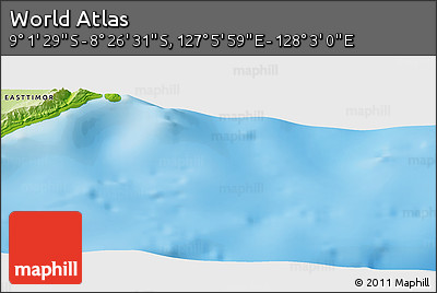 Physical Panoramic Map of the Area around 8° 44' 0" S, 127° 34' 30" E