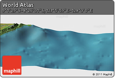 Satellite Panoramic Map of the Area around 8° 44' 0" S, 127° 34' 30" E