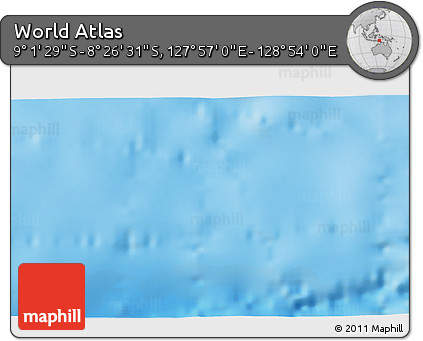 Shaded Relief 3D Map of the Area around 8° 44' 0" S, 128° 25' 30" E
