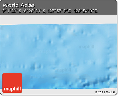 Shaded Relief 3D Map of the Area around 8° 44' 0" S, 128° 25' 30" E