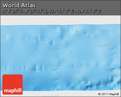Shaded Relief 3D Map of the Area around 8° 44' 0" S, 128° 25' 30" E