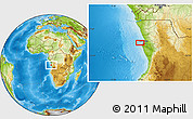 Physical Location Map of the area around 8° 44' 0" S, 12° 49' 29" E
