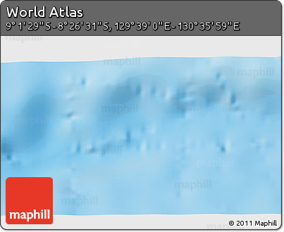 Shaded Relief 3D Map of the Area around 8° 44' 0" S, 130° 7' 30" E