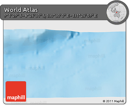 Shaded Relief 3D Map of the Area around 8° 44' 0" S, 130° 58' 29" E