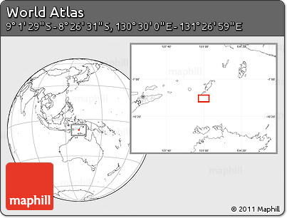 Blank Location Map of the Area around 8° 44' 0" S, 130° 58' 29" E