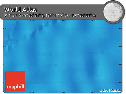 Physical Map of the Area around 8° 44' 0" S, 130° 49' 29" W