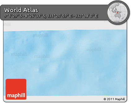 Shaded Relief 3D Map of the Area around 8° 44' 0" S, 131° 49' 29" E