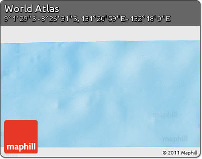 Shaded Relief 3D Map of the Area around 8° 44' 0" S, 131° 49' 29" E