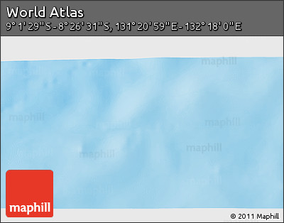 Shaded Relief 3D Map of the Area around 8° 44' 0" S, 131° 49' 29" E