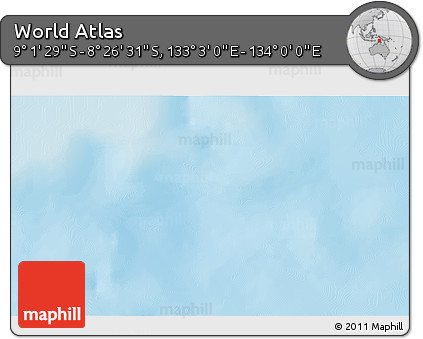 Shaded Relief 3D Map of the Area around 8° 44' 0" S, 133° 31' 30" E