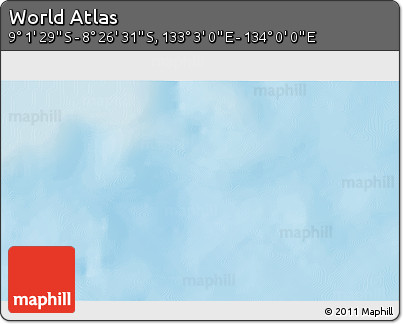 Shaded Relief 3D Map of the Area around 8° 44' 0" S, 133° 31' 30" E