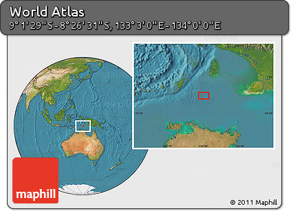 Satellite Location Map of the Area around 8° 44' 0" S, 133° 31' 30" E