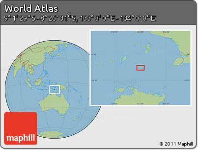 Savanna Style Location Map of the Area around 8° 44' 0" S, 133° 31' 30" E