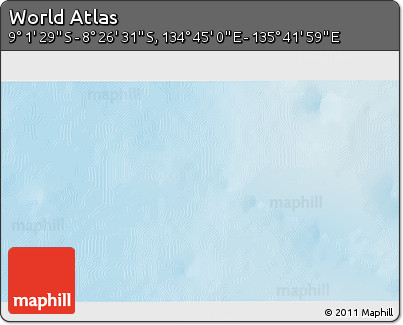Shaded Relief 3D Map of the Area around 8° 44' 0" S, 135° 13' 29" E