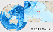 Shaded Relief Location Map of the area around 8° 44' 0" S, 135° 13' 29" E