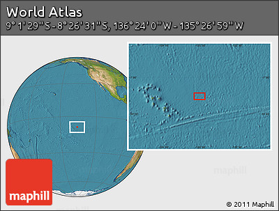 Satellite Location Map of the Area around 8° 44' 0" S, 135° 55' 30" W