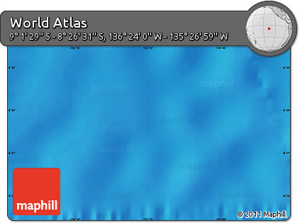 Physical Map of the Area around 8° 44' 0" S, 135° 55' 30" W