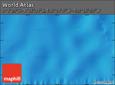 Physical Map of the Area around 8° 44' 0" S, 135° 55' 30" W