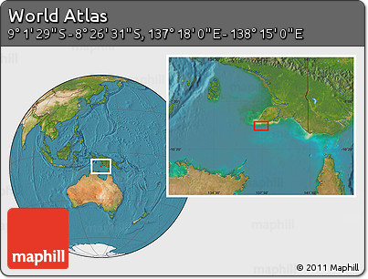 Satellite Location Map of the Area around 8° 44' 0" S, 137° 46' 30" E