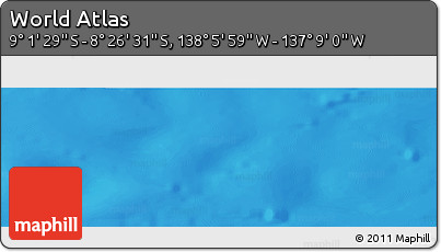 Physical Panoramic Map of the Area around 8° 44' 0" S, 137° 37' 30" W