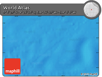 Physical Map of the Area around 8° 44' 0" S, 138° 28' 29" W