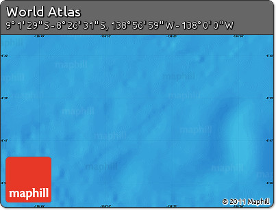 Physical Map of the Area around 8° 44' 0" S, 138° 28' 29" W