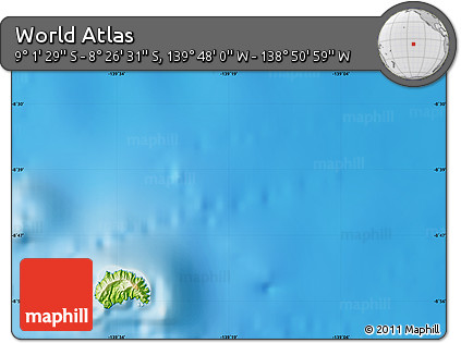 Physical Map of the Area around 8° 44' 0" S, 139° 19' 29" W