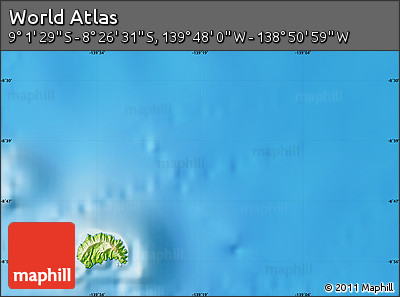 Physical Map of the Area around 8° 44' 0" S, 139° 19' 29" W