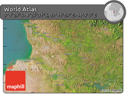 Satellite Map of the Area around 8° 44' 0" S, 13° 40' 30" E