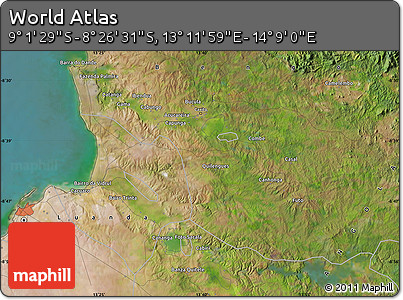 Satellite Map of the Area around 8° 44' 0" S, 13° 40' 30" E