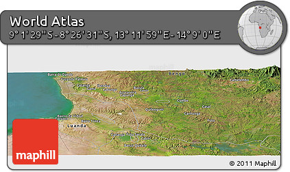 Satellite Panoramic Map of the Area around 8° 44' 0" S, 13° 40' 30" E