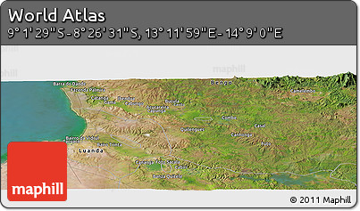 Satellite Panoramic Map of the Area around 8° 44' 0" S, 13° 40' 30" E