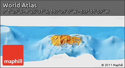 Political Panoramic Map of the Area around 8° 44' 0" S, 140° 10' 30" W