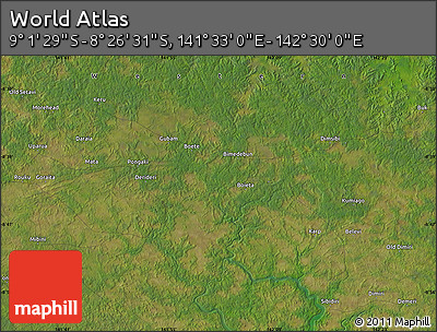 Satellite Map of the Area around 8° 44' 0" S, 142° 1' 30" E