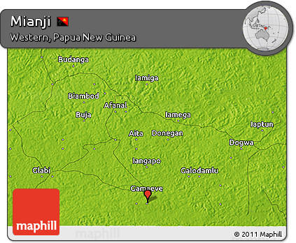 Physical 3D Map of Mianji