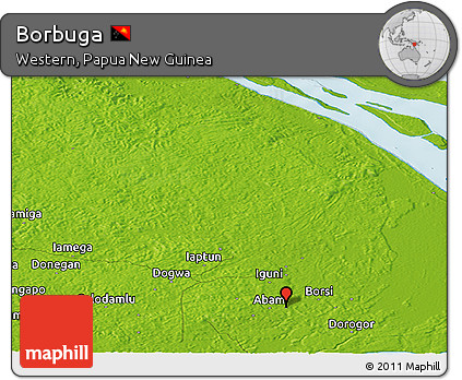 Physical Panoramic Map of Borbuga