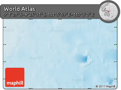 Physical Map of the Area around 8° 44' 0" S, 144° 34' 29" E