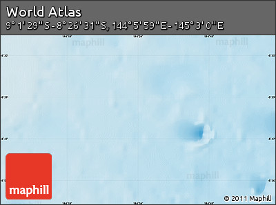Physical Map of the Area around 8° 44' 0" S, 144° 34' 29" E
