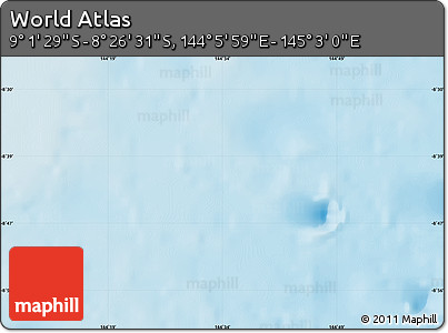 Physical Map of the Area around 8° 44' 0" S, 144° 34' 29" E