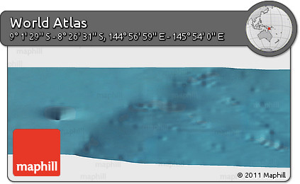 Satellite Panoramic Map of the Area around 8° 44' 0" S, 145° 25' 30" E