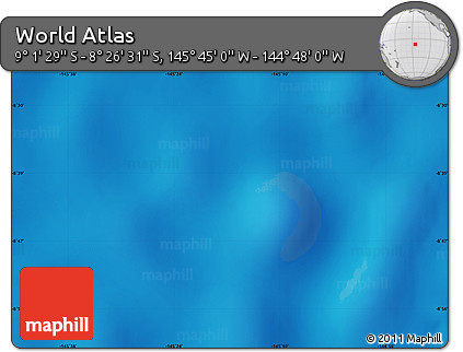 Physical Map of the Area around 8° 44' 0" S, 145° 16' 30" W