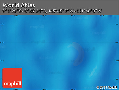 Physical Map of the Area around 8° 44' 0" S, 145° 16' 30" W