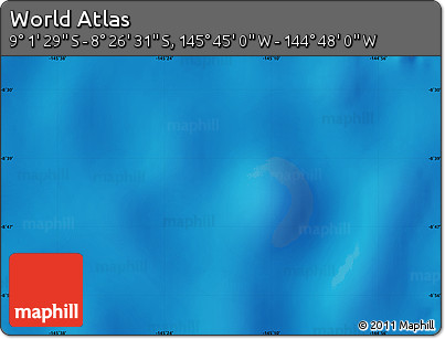 Physical Map of the Area around 8° 44' 0" S, 145° 16' 30" W