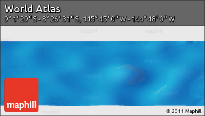 Physical Panoramic Map of the Area around 8° 44' 0" S, 145° 16' 30" W