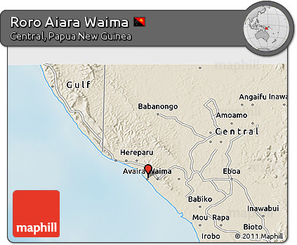 Shaded Relief 3D Map of Roro Aiara Waima
