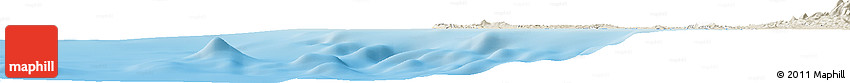 Shaded Relief Horizon Map of the Area around 8° 44' 0" S, 146° 16' 30" E